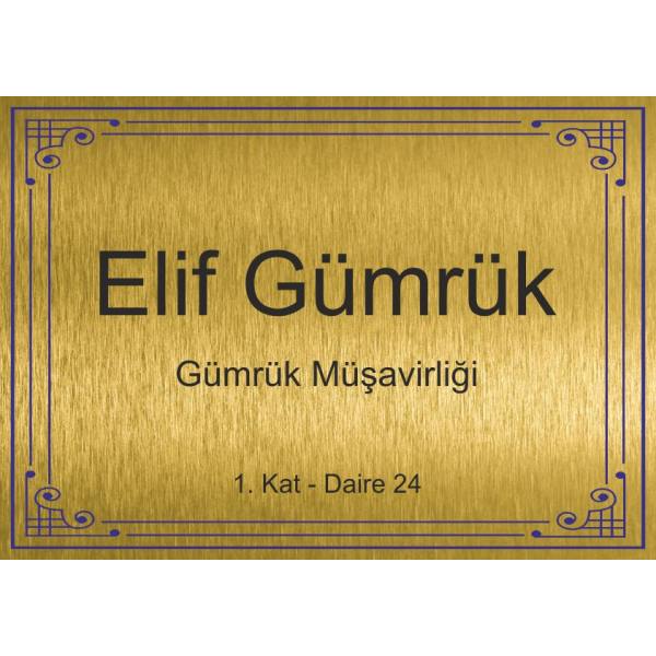 Pirinç Kapı Tabelası - Model 09