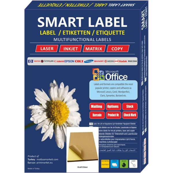 Kraft Etiket A4 100 Yapraklık PAKET