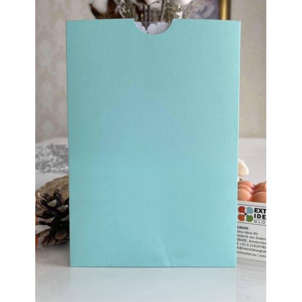 14x20, TURKUAZ, Üstten Çekmeli, Kalın Zarf