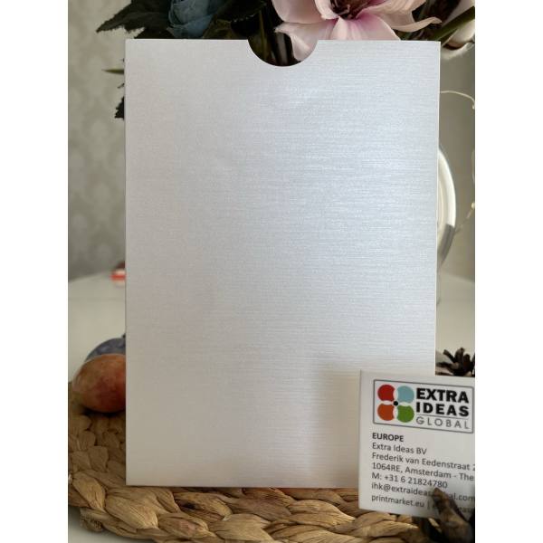 14x20, Işıltılı Beyaz, Üstten Çekmeli, Kalın Zarf