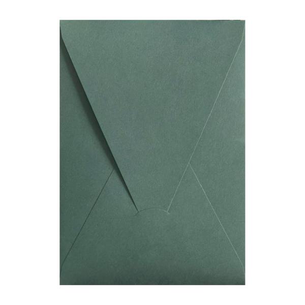 Koyu yeşil renkli üçgen kapaklı davetiye zarfı