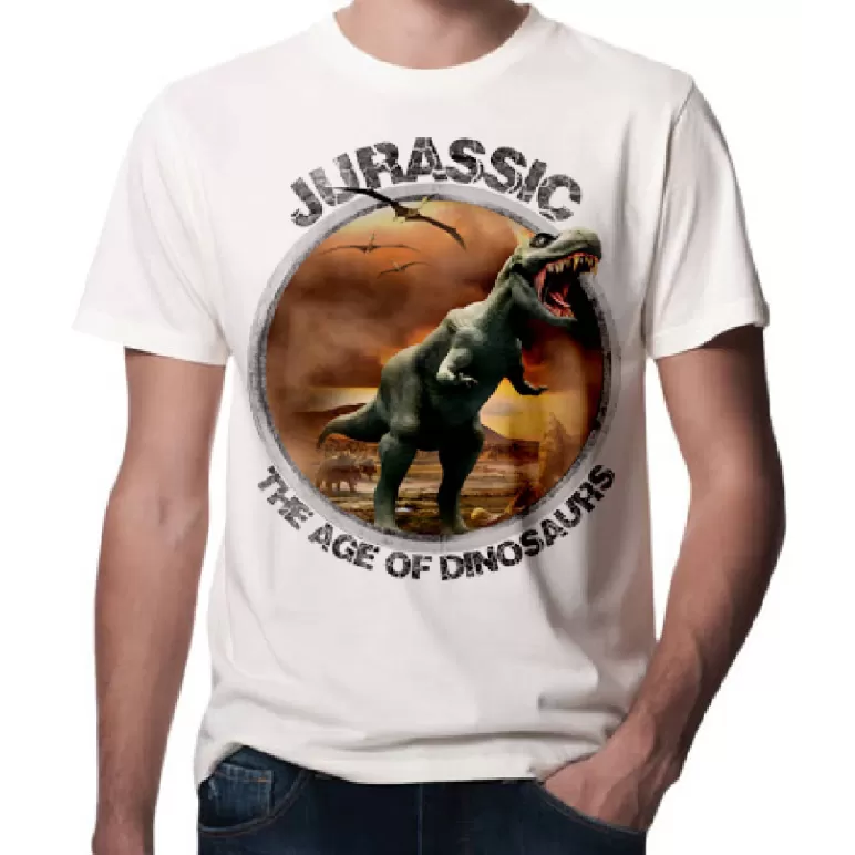 Jurassic Park Dinazor Baskılı 3D Tişört-1505C
