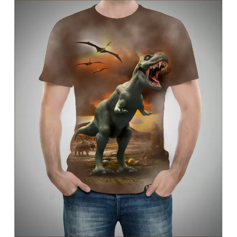 Dinazor Desenli 3D Tişört