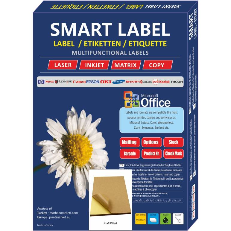 Kraft Etiket A4 100 Yapraklık PAKET