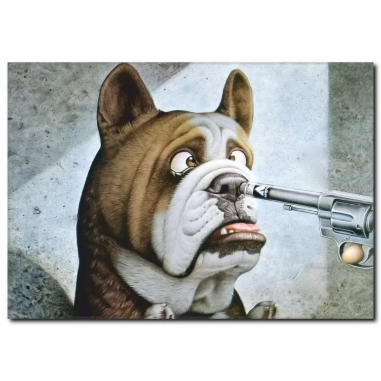 Suçlu Köpek Temalı Kanvas Tablo