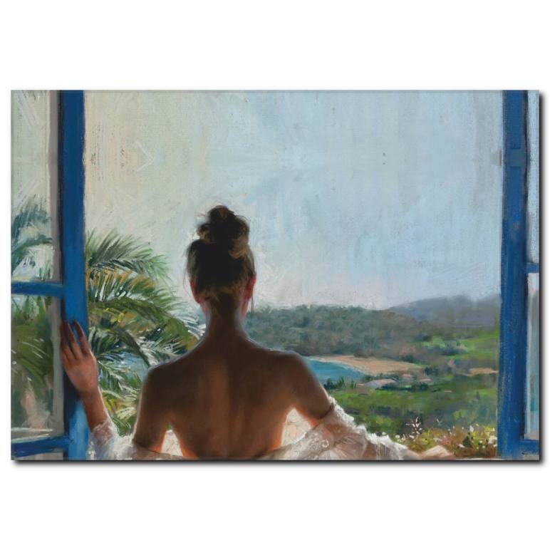 Pencere Önündeki Kadın Yağlı Boya Tablo
