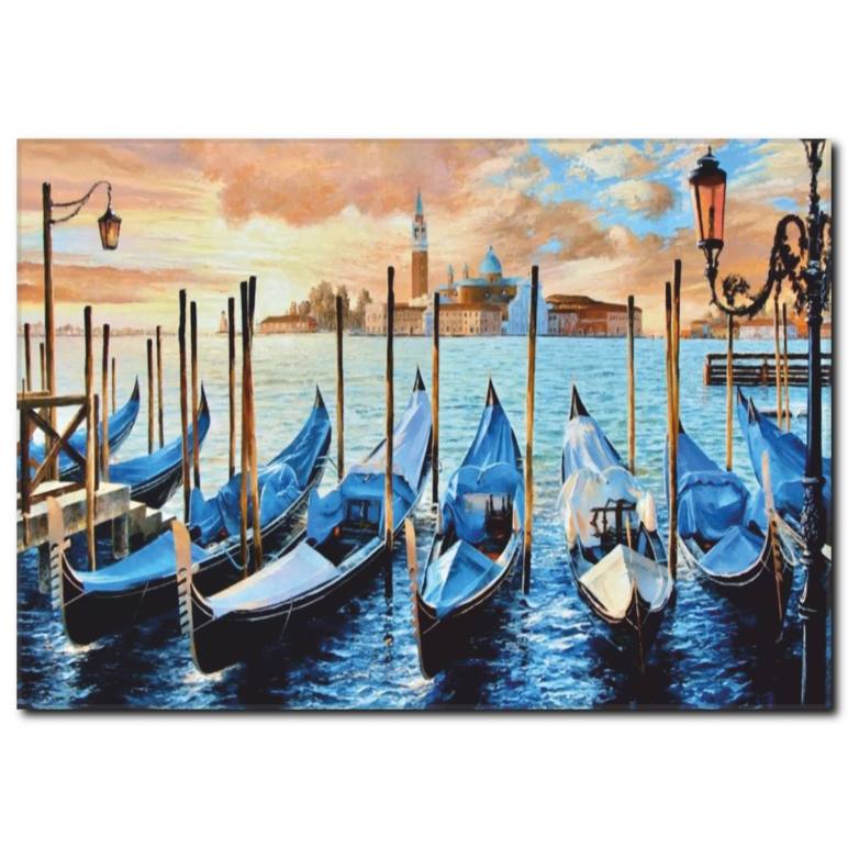 Mavi Yelkenli Yağlı Boya Tablo