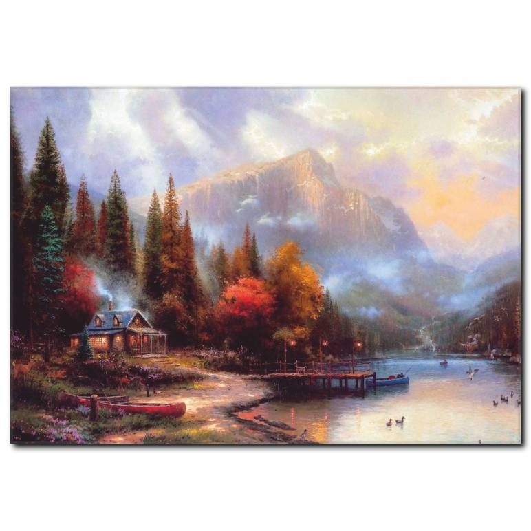 Sonbahar Temalı Şık Yağlı Boya Tablo