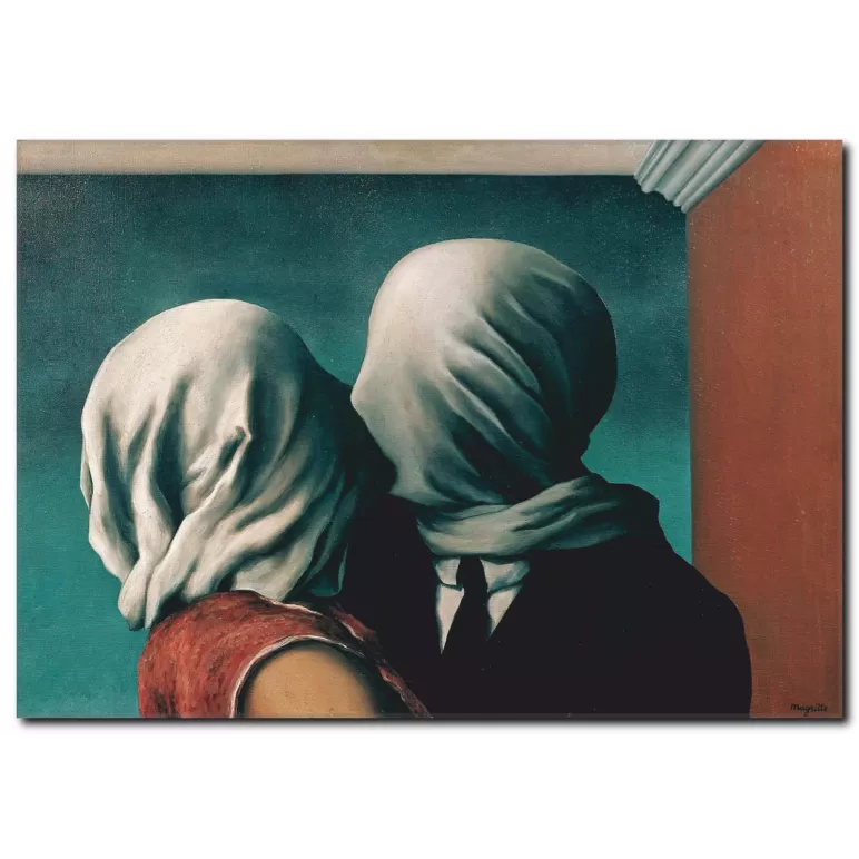 Rene Magritte Lovers Kanvas Tablo