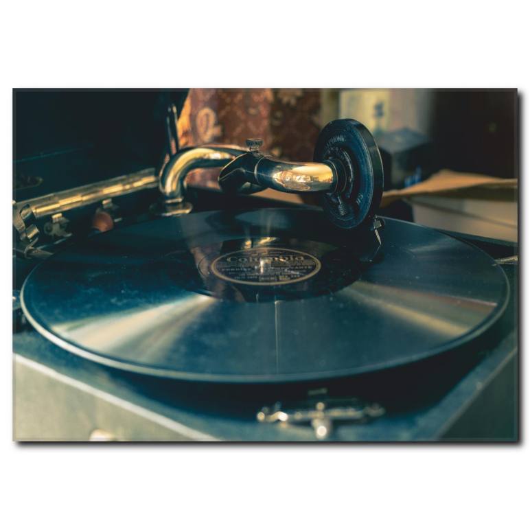 Eski Gramofon Kanvas Tablo