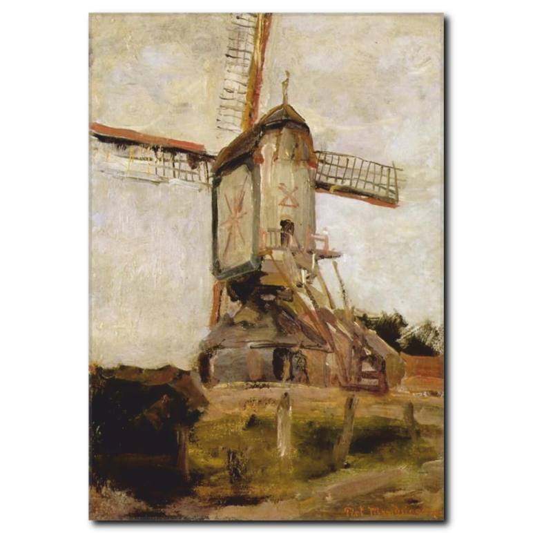 Yel Değirmeni Yağlıboya Kanvas Tablo