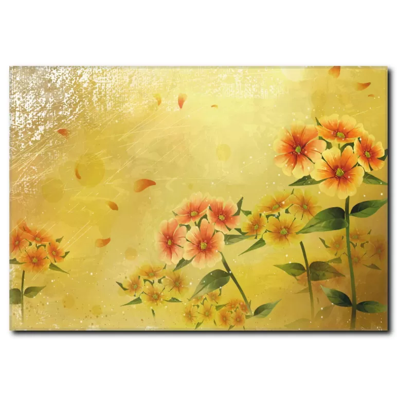 Pastel Tonlarda Çiçekler Kanvas Tablo