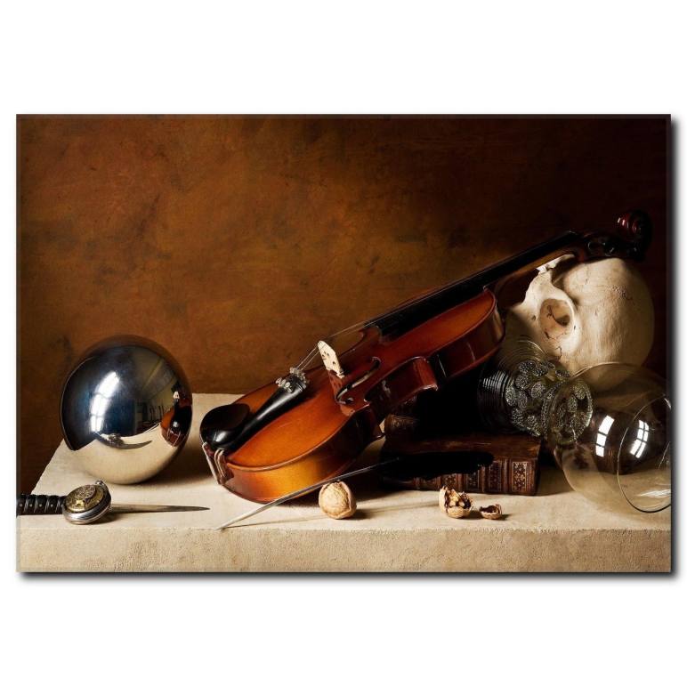 Keman Detaylı Kanvas Tablo