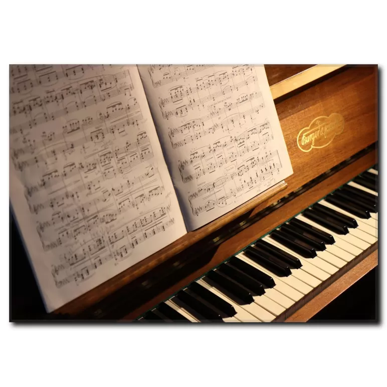 Piyano ve Notalar Kanvas Tablo