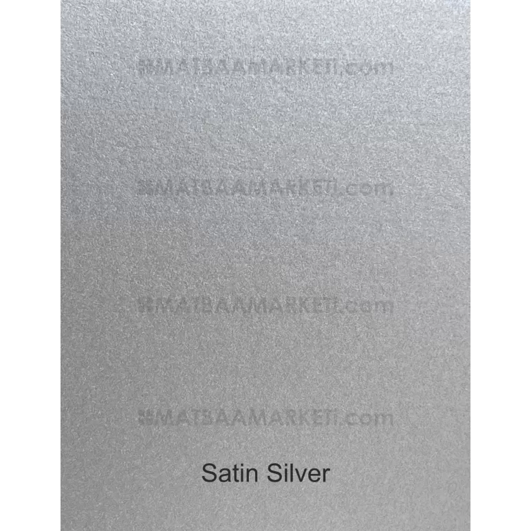 Sedefli Gümüş Renk Karton - 250 Gr - 70x100 Cm - Satin Silver