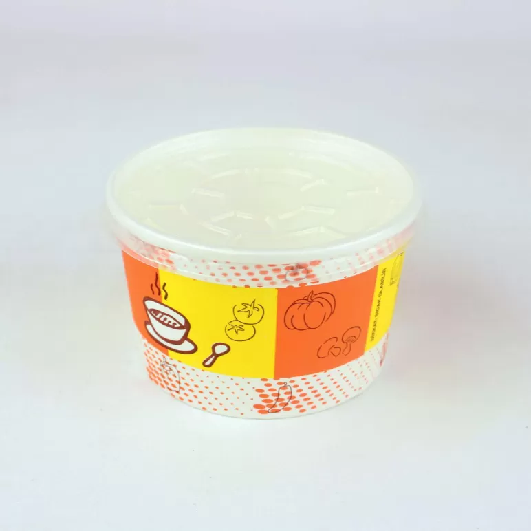 Karton Çorba Kasesi - Plastik Kapaklı - 16 Oz Ebatında