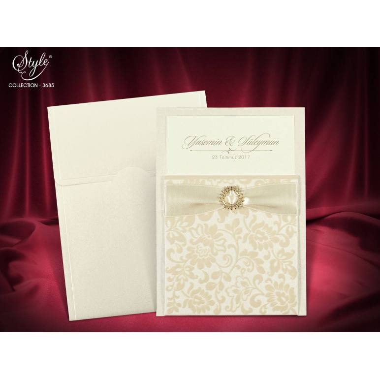 Kadife Kabartmalı Lüks Davetiye - 3685 Kadife Kabartmalı Lüks Davetiye - 3685