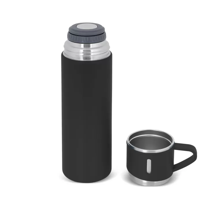 Bardaklı Çelik Termos  500 Ml - Siyah
