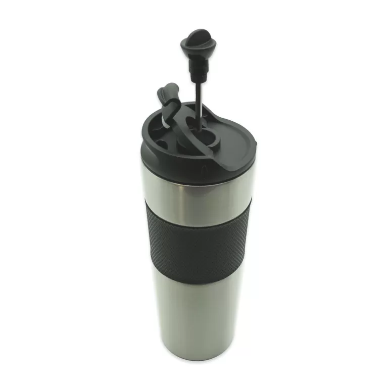 French Press Termos 500 ML - Metalik Gümüş