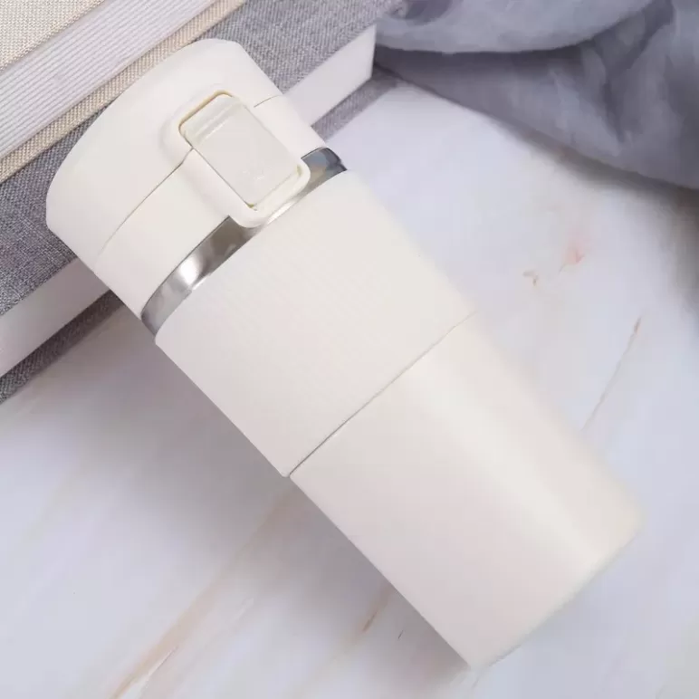 Süzgeçli ve Kullanışlı Çelik Termos Mug 400 Ml - Beyaz