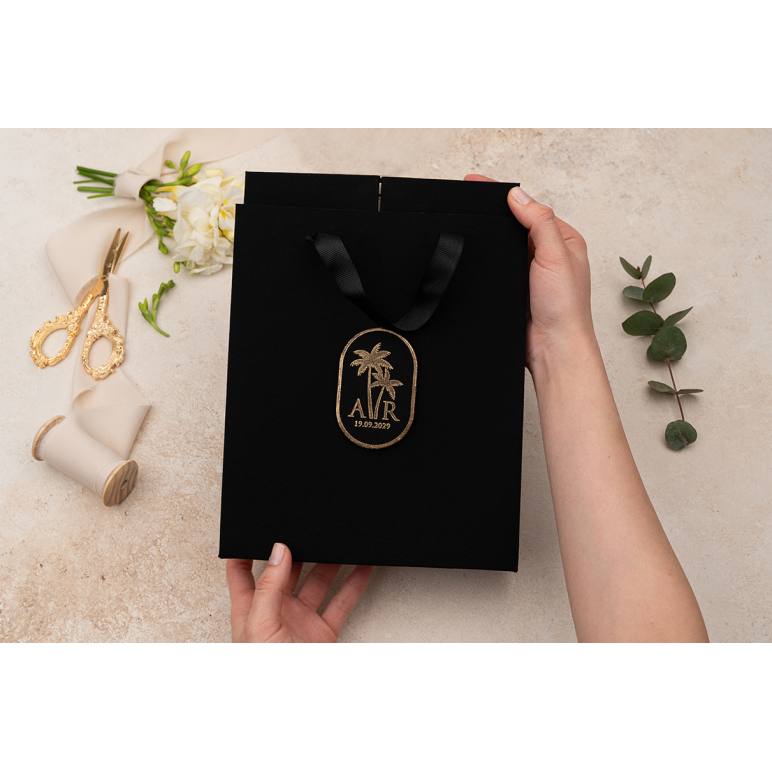 Çantalı, Kadife Yüzeyli Lüks Davetiye - Erdem 5106C