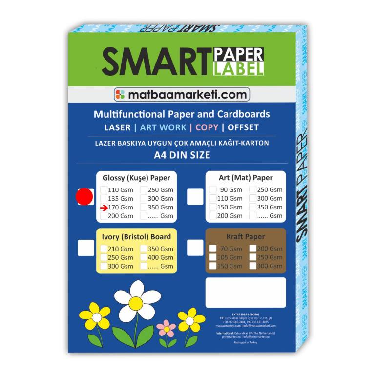 Kuşe Gramajlı Kağıt A4 170 Gr